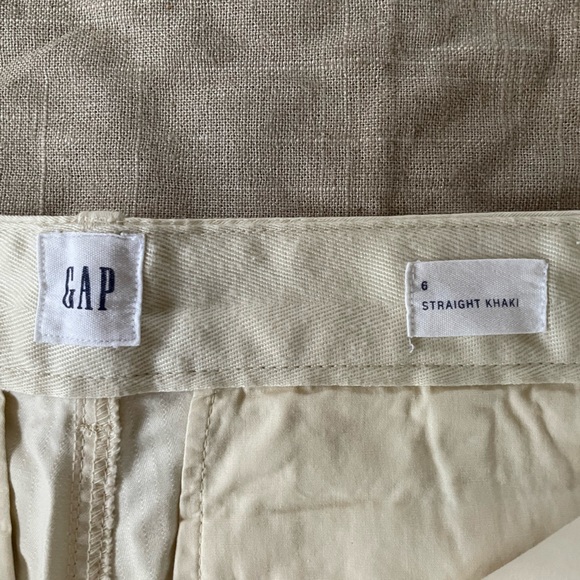 ✨NWT✨ GAP Straight Leg Pants, Monochrome Stripe Ivory - Picture 3 of 5